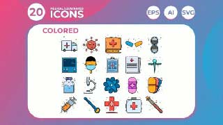 Medical Illustrated Icons Animation 01 After Effects