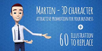 پروژه افترافکت Martin 3D Character-6886216