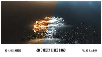 3D Golden Lines Logo-25910106