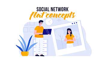 Social network Flat Concept-29800506