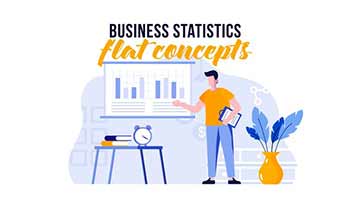 Business statistics Flat concept-29800492