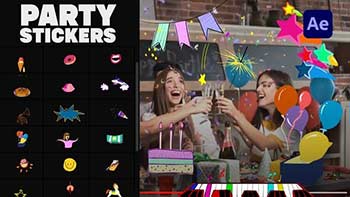 Animated Party Stickers-33398614