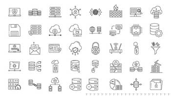 Database Security Line Icons-33970713