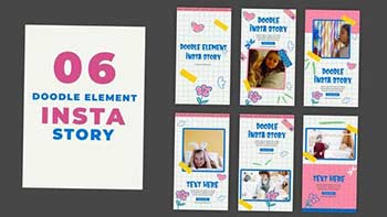Lovely Kids Doodle Element Instagram Story Template-39143139
