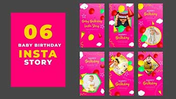 Cute Baby Birthday Celebration Instagram Story Pack-39143171