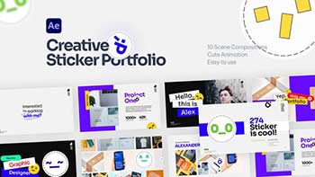 Unique Creative Sticker Animated Portfolio After Effect Project-39175773