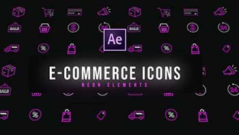 E-Commerce Neon Icons Resizable-39185105