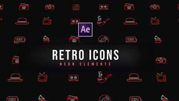 Retro Neon Icons Resizable-39185178