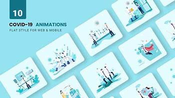 Covid-19 Virus Animations-Flat Concept-39216759