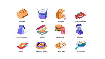 Kitchen items-Isometric Icons-39425615