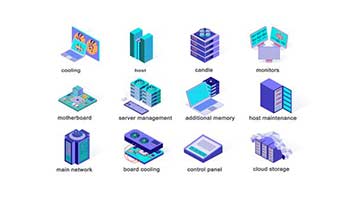 Server system-Isometric Icons-39427533
