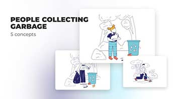 People collecting garbage-Flat concepts-39472990