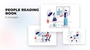 People reading book-Flat concepts-39472997
