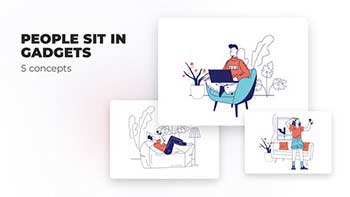 People sit in gadgets-Flat concepts-39473007