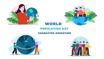 World Population Day Character Animation Scene-39651517