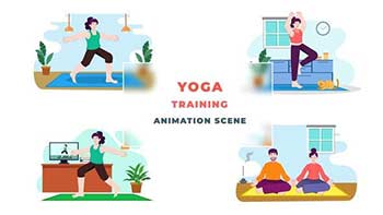 Yoga Training Character Animation Scene-39652325