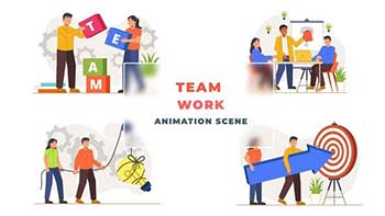Office Team Work Character Animation Scene-39652713
