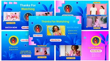 Multicolor Background Gradient Retro Youtube End Screen-39744293