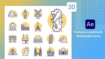 Famous Landmark Animated Icons After Effects-39793801