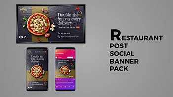 Restaurant Post Social Banner Pack-949592