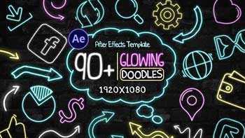 90 Glowing Doodles Pack-40563438