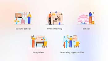 Back to school-Blue pink orange concept --40752157