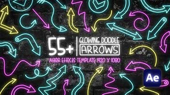 55  Glowing Doodle Arrow Pack-40786199