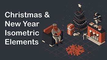 Christmas New Year Isometric Elements-41225640