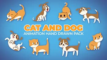 Cat And Dog Animation Hand Drawn Pack-1287829