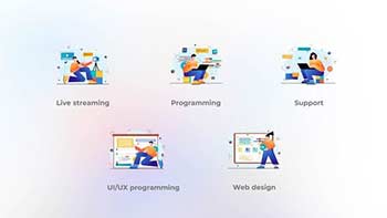 Programming-Orange-blue gradient concept-41812381