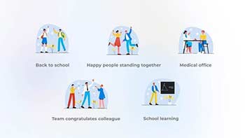 Happy people standing together-Flat concept-42324801