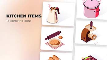 Kitchen Items-Isometric Icons-1297779