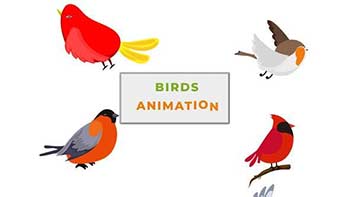 Small Sparrow Birds Animation scene-42855426