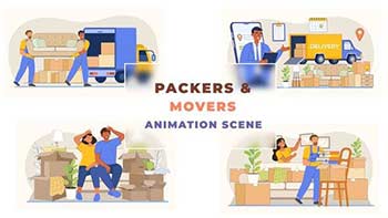 Packers And Movers Animation Scene-42855615