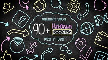 90 Hand Drawn Doodle Pack-1312553