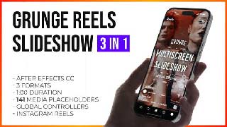 Grunge Grid Multiscreen Slideshow Reels and Stories-47632698