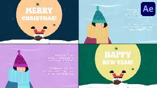 Cartoon Christmas Greeting Cards for After Effects-48948505