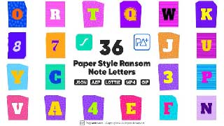 Paper Style Ransom Note Lottie Alphabet-49016564