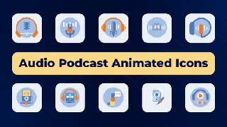 Audio Podcast Animated Icons-50113339