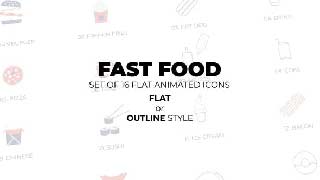 Fast Food-Set of 16 Animated Icons Flat or Outline style-50232960