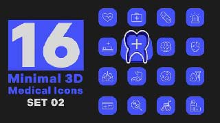 Minimal 3D-Medical Icons Set 2