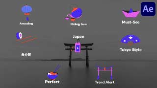 Japan Style Icons And Titles for After Effects