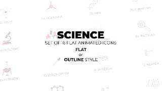 Science-Set of 16 Animated Icons Flat or Outline style