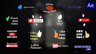 Social Media Buttons And Titles for After Effects
