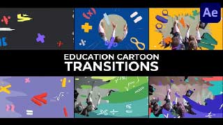 Education Cartoon Transitions for After Effects