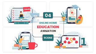 Online Home Education Animation Scene-53222862
