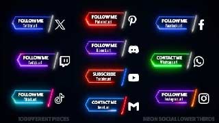 Neon Social Media Lower Thirds-53340174
