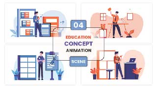 Education Concept Illustration Animation Scene-53389783