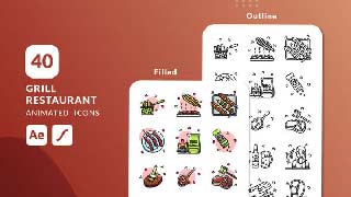 Grill Restaurant Animated Icons After Effects-53467549