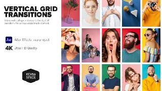 Vertical Super Grid Transitions Video Wall 4K-33539865